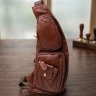 Большая мужская слинг-сумка из кожи с вместительными карманами Vintage 98122 коричневогго цвета modnotak фото - 11