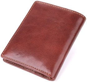 Небольшой мужской кошелек из гладкой кожи без застежки Tony Perotti коричневый 108522