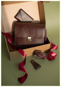 Жіночий подарунковий набір із натуральної шкіри бордового кольору BlankNote 78522