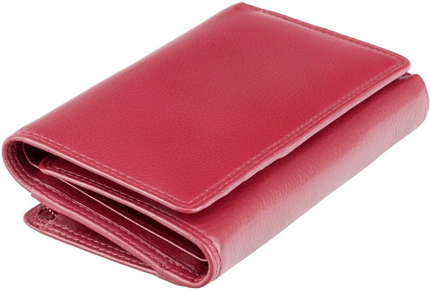 Червоний жіночий гаманець потрійного складання з натуральної шкіри з RFID - Visconti Picadilly 68822