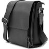 Мужская сумка-планшет из высококачественной кожи флотар черного цвета на плечо TARWA (21699) - 3