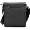 Мужская сумка-планшет из высококачественной кожи флотар черного цвета на плечо TARWA (21699) - 4