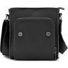 Мужская сумка-планшет из высококачественной кожи флотар черного цвета на плечо TARWA (21699) - 6
