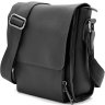 Мужская сумка-планшет из высококачественной кожи флотар черного цвета на плечо TARWA (21699) - 8