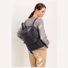 Шкіряний міський жіночий рюкзак темно-синього на блискавці BlankNote Cooper 78922 - 6