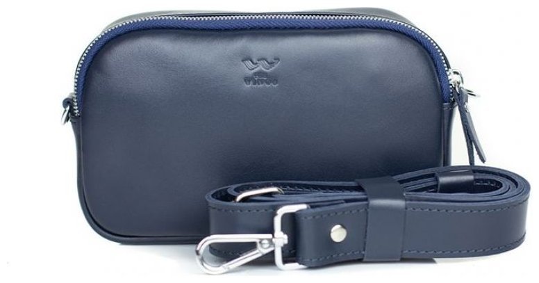 Темно-синя жіноча сумка-кроссбоді із натуральної шкіри високої якості BlankNote Holly 79022