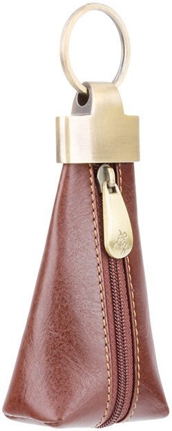 Невелика шкіряна ключниця коричневого кольору на блискавці Visconti Verona 69122