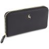 Жіночий гаманець із фактурної шкіри чорного кольору із золотистою фурнітурою Ashwood 69622 - 1