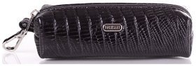 Черная ключница из натуральной кожи под рептилию на молнии Desisan 80523