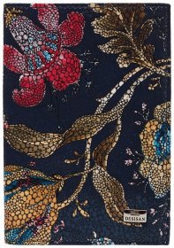 Женская обложка для паспорта с цветочными узорами Desisan 80723 Синего цвета