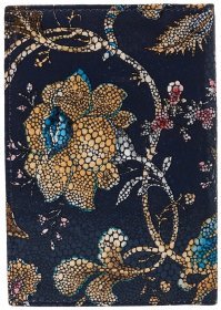 Женская обложка для паспорта с цветочными узорами Desisan 80723 Синего цвета