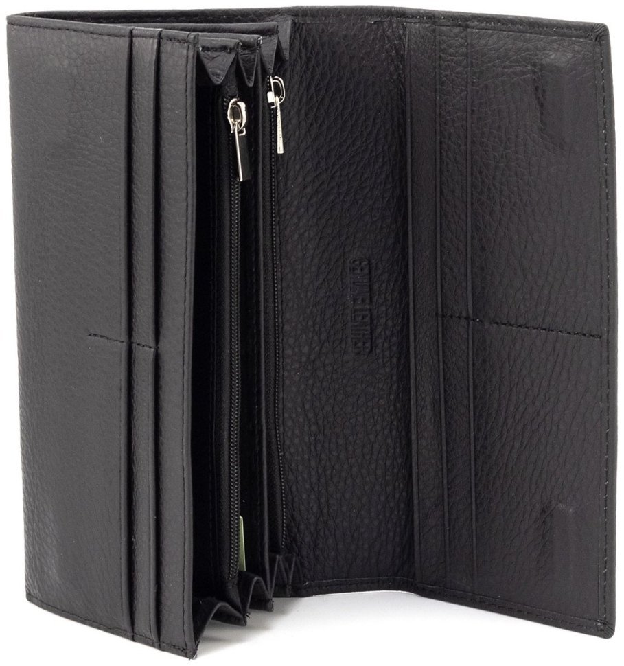 Кожаный женский кошелек в черном цвете c магнитной застежкой ST Leather 90823 фото №2 Кожаный женский кошелек в черном цвете c магнитной застежкой ST Leather 90823 modnotak фото №2