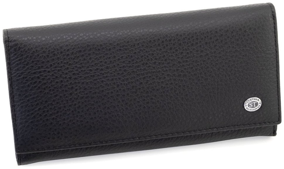Кожаный женский кошелек в черном цвете c магнитной застежкой ST Leather 90823 фото №5 Кожаный женский кошелек в черном цвете c магнитной застежкой ST Leather 90823 modnotak фото №5