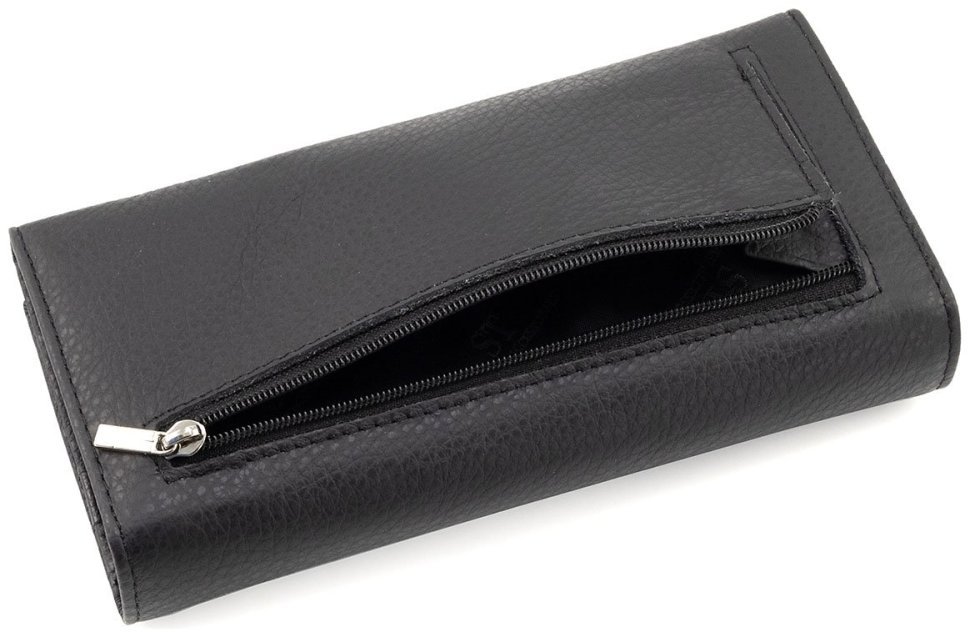 Кожаный женский кошелек в черном цвете c магнитной застежкой ST Leather 90823 фото №4 Кожаный женский кошелек в черном цвете c магнитной застежкой ST Leather 90823 modnotak фото №4