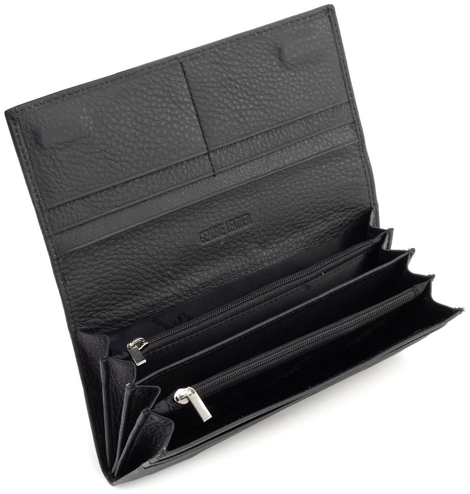 Кожаный женский кошелек в черном цвете c магнитной застежкой ST Leather 90823 фото №6 Кожаный женский кошелек в черном цвете c магнитной застежкой ST Leather 90823 modnotak фото №6