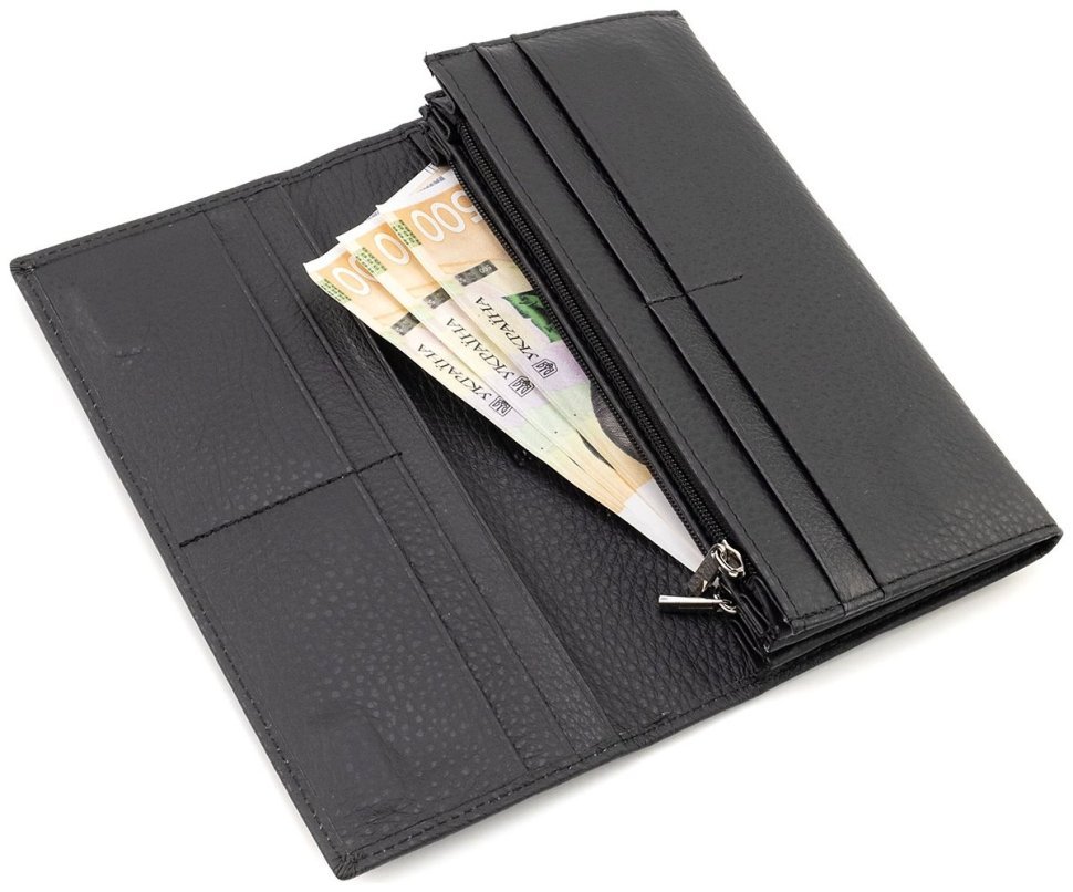 Кожаный женский кошелек в черном цвете c магнитной застежкой ST Leather 90823 фото №8 Кожаный женский кошелек в черном цвете c магнитной застежкой ST Leather 90823 modnotak фото №8