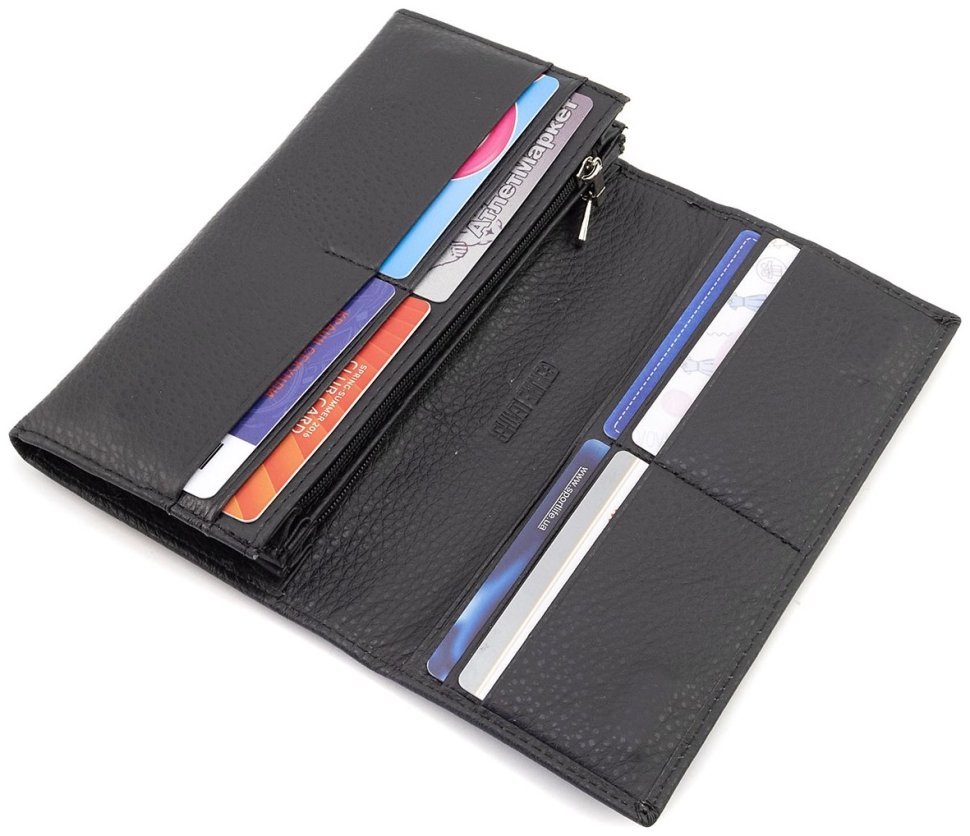 Кожаный женский кошелек в черном цвете c магнитной застежкой ST Leather 90823 фото №9 Кожаный женский кошелек в черном цвете c магнитной застежкой ST Leather 90823 modnotak фото №9