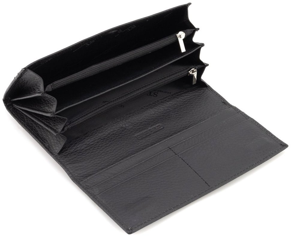 Кожаный женский кошелек в черном цвете c магнитной застежкой ST Leather 90823 фото №10 Кожаный женский кошелек в черном цвете c магнитной застежкой ST Leather 90823 modnotak фото №10