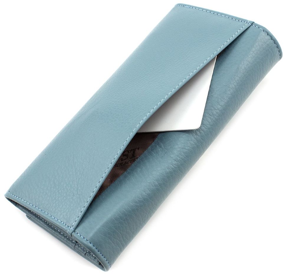 Шкіряний жіночий гаманець бірюзового кольору ST Leather (16810)