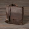 Мужская сумка на плечо из винтажной кожи коричневого цвета SHVIGEL (00998) - 6