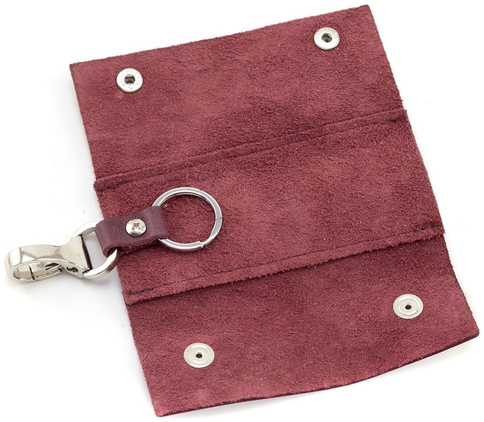 Марсаловая небольшая ключница из натуральной кожи на кнопках Grande Pelle (13142) modnotak фото №2