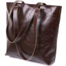 Коричнева жіноча сумка-шоппер із натуральної шкіри високої якості Shvigel (16370) - 1