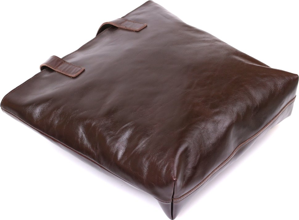 Коричневая женская сумка-шоппер из натуральной кожи высокого качества Shvigel (16370)