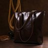 Коричневая женская сумка-шоппер из натуральной кожи высокого качества Shvigel (16370) - 7