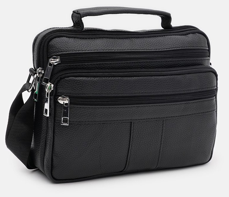 Чоловіча горизонтальна сумка-барсетка середнього розміру з натуральної шкіри Borsa Leather 71523