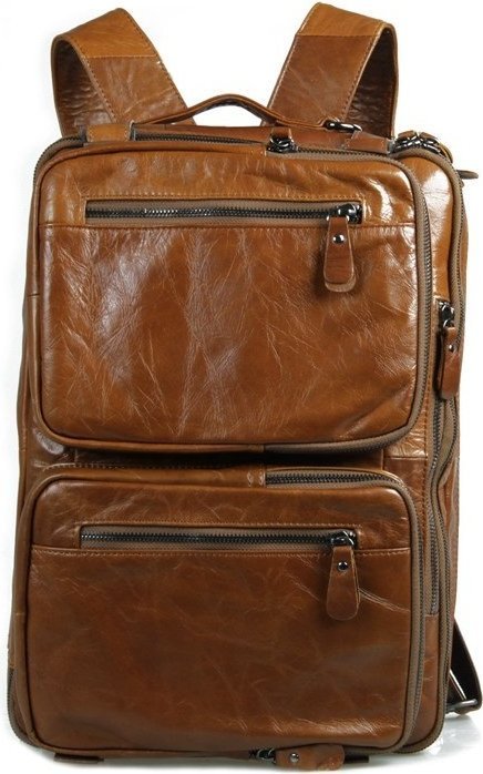Кожаная мужская сумка - рюкзак рыжего цвета VINTAGE STYLE (14353) modnotak фото №5