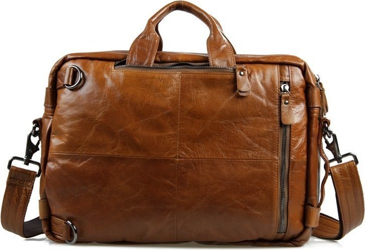 Кожаная мужская сумка - рюкзак рыжего цвета VINTAGE STYLE (14353) modnotak фото №6