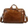 Кожаная мужская сумка - рюкзак рыжего цвета VINTAGE STYLE (14353) - 6