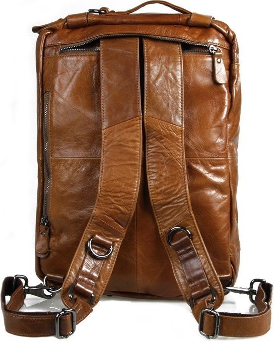 Кожаная мужская сумка - рюкзак рыжего цвета VINTAGE STYLE (14353) modnotak фото №8