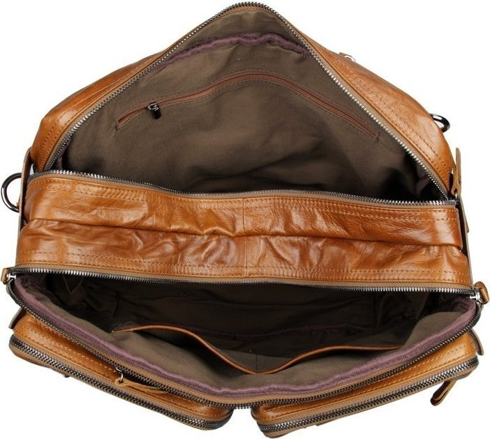 Кожаная мужская сумка - рюкзак рыжего цвета VINTAGE STYLE (14353) modnotak фото №10