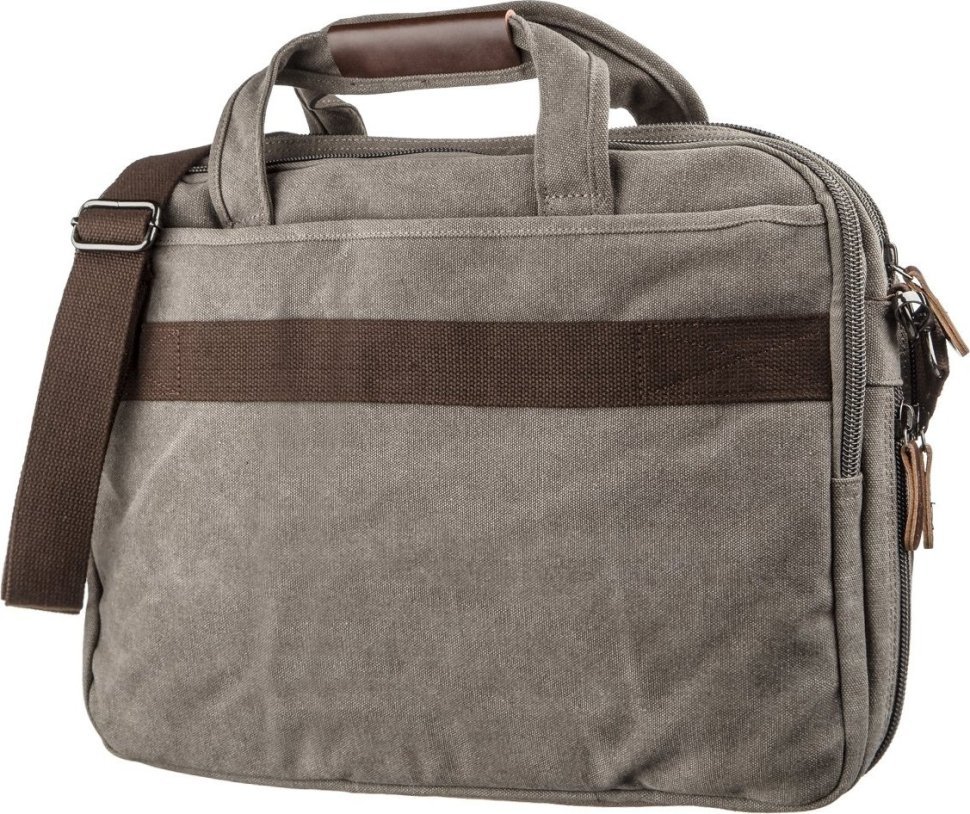 Текстильна сумка для ноутбука 15.6 в сірому кольорі Vintage (20087)