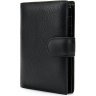 Черное мужское портмоне среднего размера из натуральной кожи Vintage (2414927) - 3