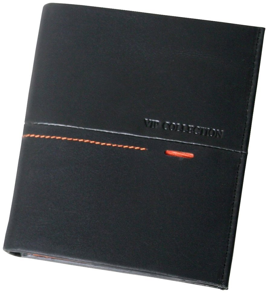 Шкіряне портмоне без застібки Beverly Hills чорного кольору Vip Collection 102523 modnotak фото №1