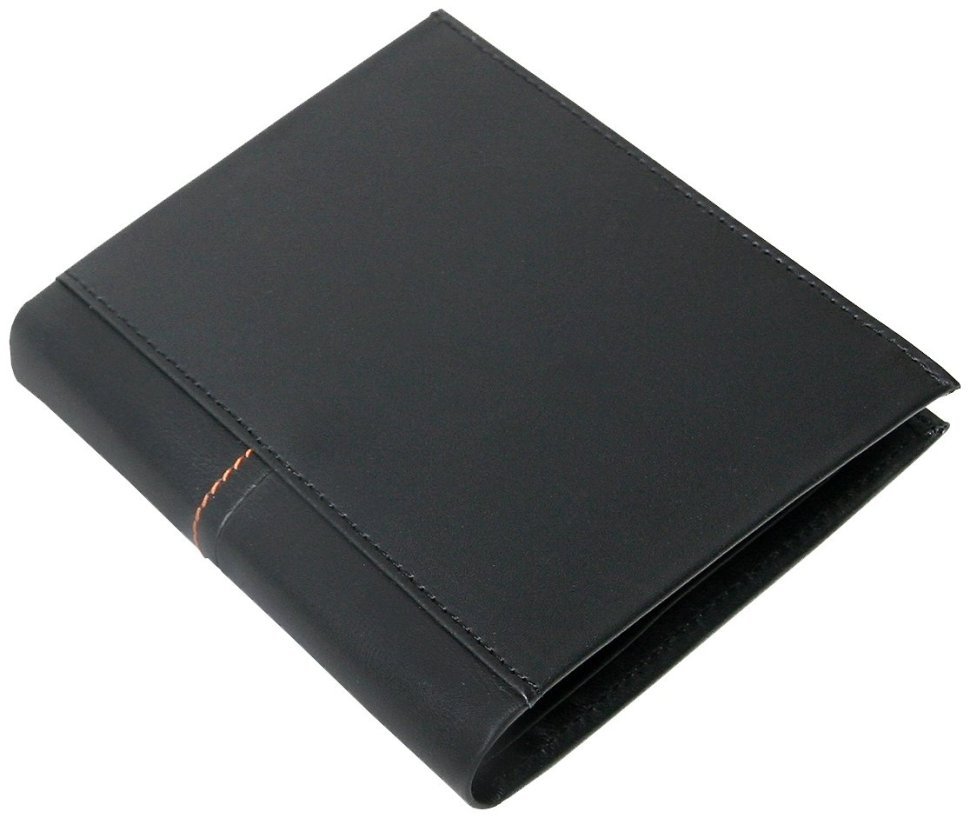 Шкіряне портмоне без застібки Beverly Hills чорного кольору Vip Collection 102523 modnotak фото №3