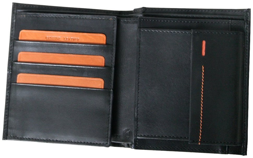 Шкіряне портмоне без застібки Beverly Hills чорного кольору Vip Collection 102523 modnotak фото №4