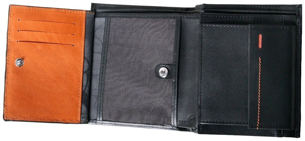 Шкіряне портмоне без застібки Beverly Hills чорного кольору Vip Collection 102523 modnotak фото №5