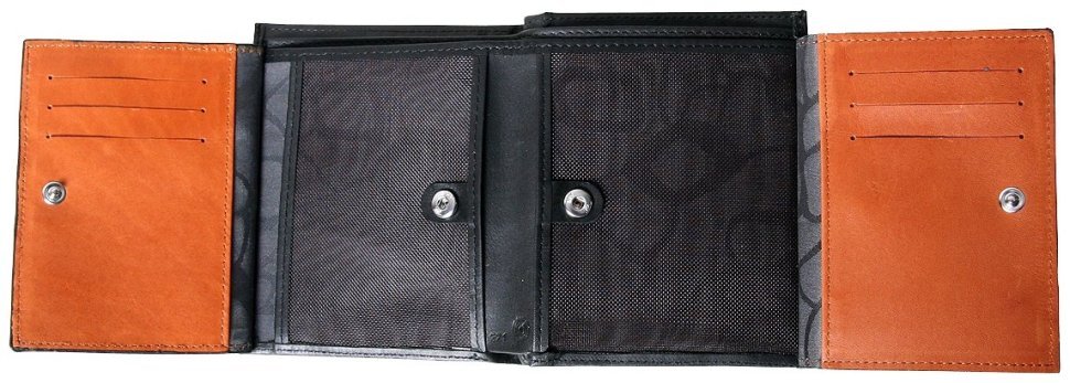 Шкіряне портмоне без застібки Beverly Hills чорного кольору Vip Collection 102523 modnotak фото №6