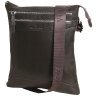 Мужская сумка планшет из фактурной коричневой кожи с текстильным ремнем Vip Collection 102623 modnotak фото - 1