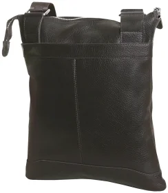 Мужская сумка планшет из фактурной коричневой кожи с текстильным ремнем Vip Collection 102623