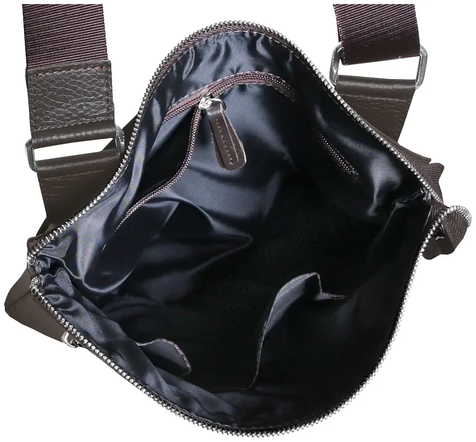 Мужская сумка планшет из фактурной коричневой кожи с текстильным ремнем Vip Collection 102623 modnotak фото №7