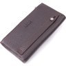 Мужской вертикальный бумажник из натуральной кожи коричневого цвета KARYA (2421421) - 2