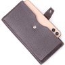 Мужской вертикальный бумажник из натуральной кожи коричневого цвета KARYA (2421421) - 3