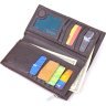Мужской вертикальный бумажник из натуральной кожи коричневого цвета KARYA (2421421) - 5