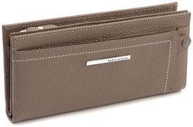 Шкіряний жіночий гаманець кольору тауп KARYA 102723