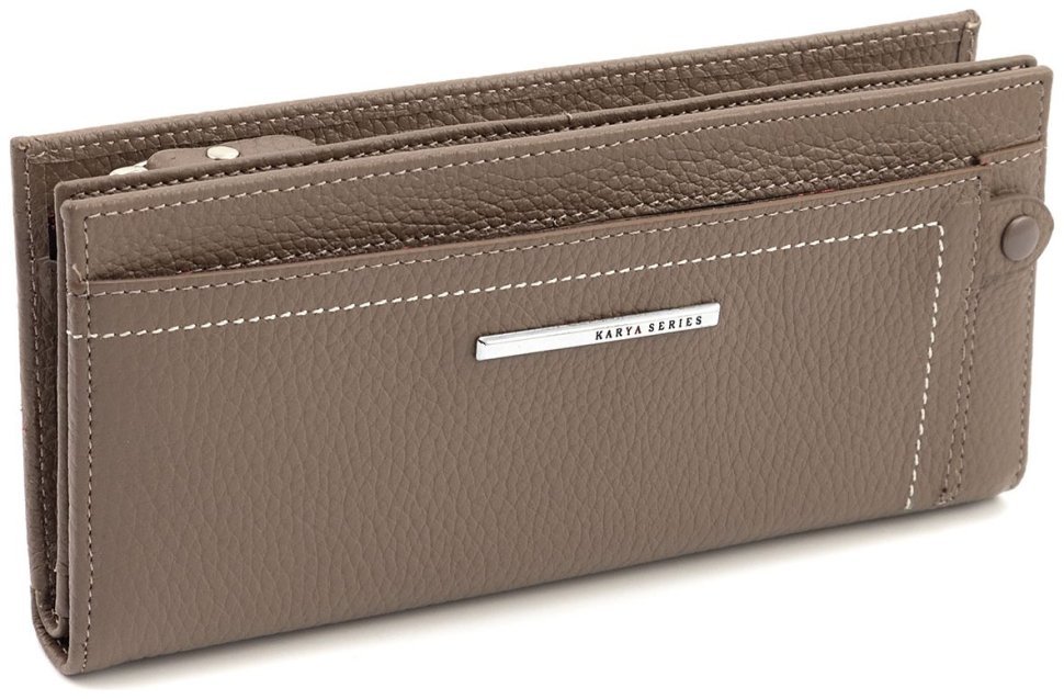 Кожаный женский кошелек цвета тауп KARYA 102723 фото №1 Кожаный женский кошелек цвета тауп KARYA 102723 modnotak фото №1