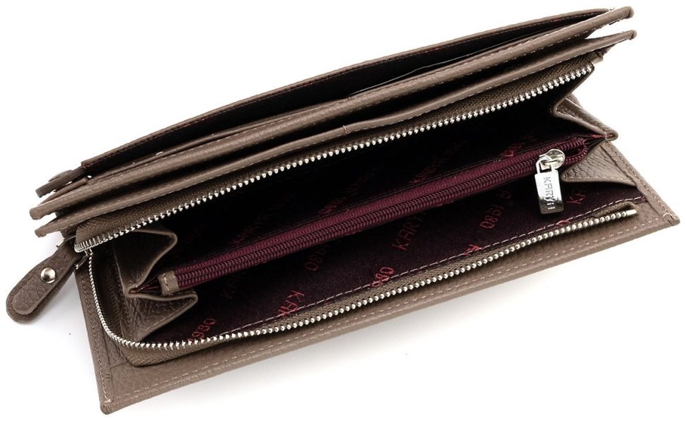 Кожаный женский кошелек цвета тауп KARYA 102723 фото №6 Кожаный женский кошелек цвета тауп KARYA 102723 modnotak фото №6